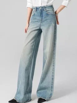 Jeans Women's Bottoms Wide Elegant Jeans