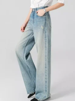 Jeans Women's Bottoms Wide Elegant Jeans
