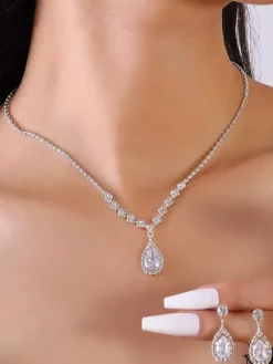 Jewelry Set For Bridal Gorgeous Metal Diamond