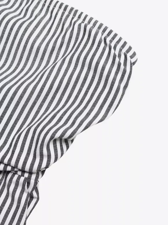 Jumpsuits Black Stripes Sleeveless Spaghetti Straps Wide Summer Playsuit