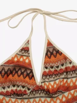 Jumpsuits Khaki Two-Tone V-Neck Sleeveless Strapless Wide Summer One Piece Outfit