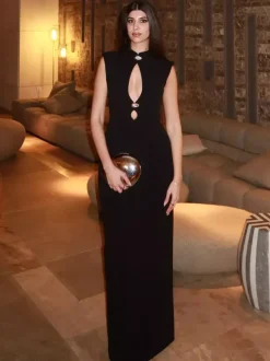Keyhole Cutout Sleeveless Bodycon Maxi Dress For Women 2026
