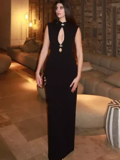 Keyhole Cutout Sleeveless Bodycon Maxi Dress For Women 2026
