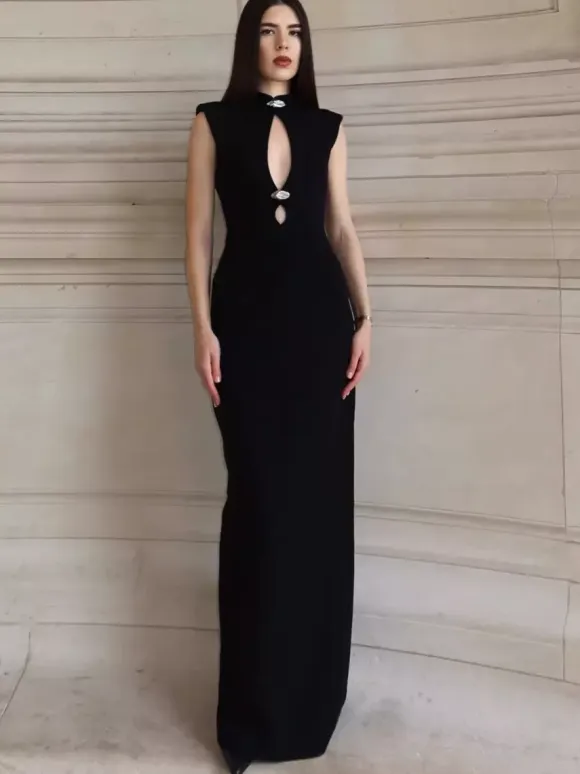 Keyhole Cutout Sleeveless Bodycon Maxi Dress For Women 2026