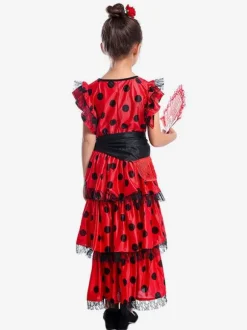 Kids Dance Costumes Polka Flamenco Dress Paso Doble Costumes Spanish Skirt for Girls Carnival