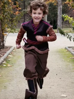 Kids Halloween Costumes Coffee Brown Halloween Set Adult's Polyester Fiber Polyester Top Pants