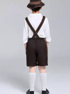 Kids Halloween Costumes Deep Brown Halloween Set Kid's Polyester Pants Top
