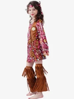 Kids Halloween Costumes Red Halloween Set Kid's Polyester Fiber Polyester Dress Leg Warmer