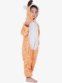 Kids Kigurumi Onesie Pajamas Deerlet Flannel Winter Sleepwear Mascot Animal Halloween Costume onesie pajamas