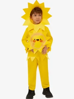 Kids Plant Sunflower Party Costumes Yellow Jumpsuit with Hat