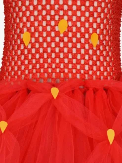 Kids Tunic Dress For Christmas Red Polyester Fiber Christmas Holidays Party Dress