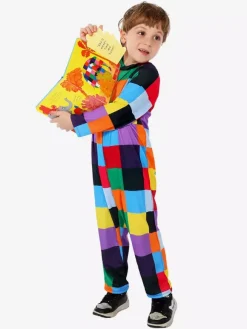 Kids Elephant Costumes Halloween Carvinal Costumes Jumpsuit And Hood Set