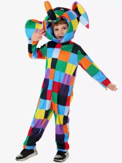 Kids Elephant Costumes Halloween Carvinal Costumes Jumpsuit And Hood Set
