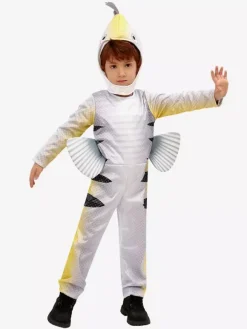 Kids Flounder Costumes White Halloween Carvinal Jumpsuit And Hat Set