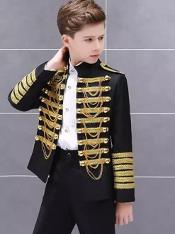 Kids Halloween Costumes Black Gold Palace Retro Costume Performace Costume