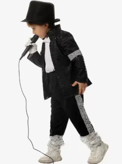 Kids Halloween Costumes Black Halloween Set Kid's Polyester Overcoat Pants