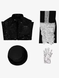 Kids Halloween Costumes Black Halloween Set Kid's Polyester Overcoat Pants