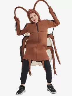 Kids Halloween Costumes Coffee Brown Polyester Cockroach Cosplay Jumpsuit Holiday Costume