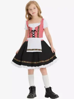Kids Halloween Costumes Pink Halloween Set Kid's Polyester Dress