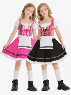 Kids Halloween Costumes Pink Halloween Set Kid's Polyester Dress