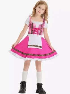 Kids Halloween Costumes Pink Halloween Set Kid's Polyester Dress