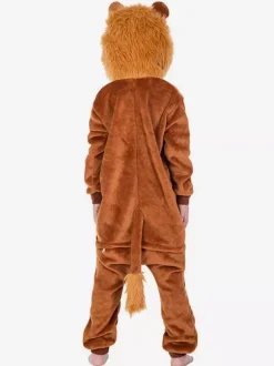 Kids Lion Kigurumi Onesie Pajamas Flannel Winter Sleepwear Mascot Animal Carnival Costume onesie pajamas