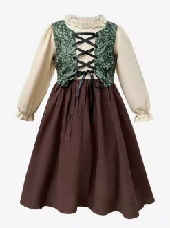 Kids Oktoberfest Costumes Coffee Brown Set Kids Dress
