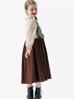 Kids Oktoberfest Costumes Coffee Brown Set Kids Dress