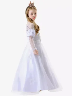 Kids Princess Costumes White Set Kid Dress