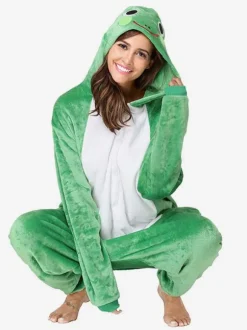 Kigurumi Onesie Pajamas Frog Adult Green Flannel Easy Toilet Winter Sleepwear Animal Costume Carnival onesie pajamas