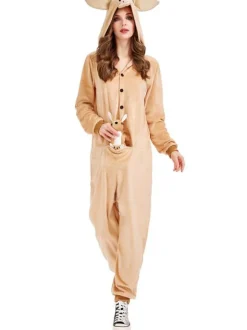 Kigurumi Pajamas Onesie Kangaroo Adults Unisex Flannel Winter Sleepwear Costume Cosplay Carnival onesie pajamas