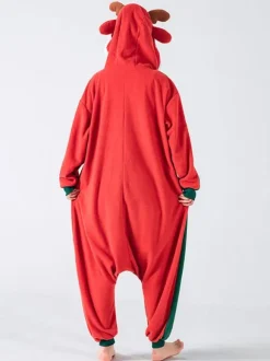 Kigurumi Onesie Pajamas Christmas Adult's Green Polyester Jumpsuit Kigurumi Costumes