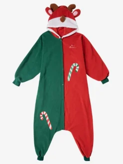 Kigurumi Onesie Pajamas Christmas Adult's Green Polyester Jumpsuit Kigurumi Costumes
