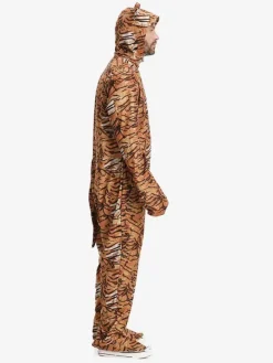 Kigurumi Pajamas Onesie Halloween Adult's Tiger Print Polyester Jumpsuit Hood Kigurumi Costumes
