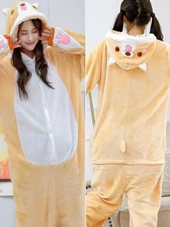 Kigurumi Pajamas Shiba Inu Dog Onesie Adults Unisex Flannel Winter Sleepwear Costume Cosplay Carnival onesie pajamas