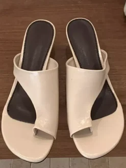 Kitten Heel Slippers Designed Toe Backless Sandal Slides