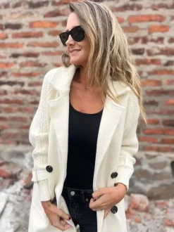 Knit Sleeve Patchwork Blazer For Women 2026