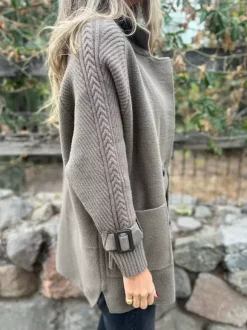 Knit Sleeve Patchwork Blazer For Women 2026