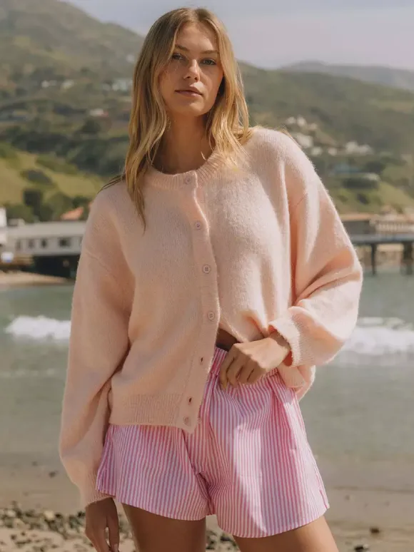 Knitted Cardigan Sweater With Drop Shoulder And Long Sleeve For Women 2026
