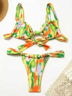 Knotted Front Sexy Bikini Summer Beach 2 Piece Swimsuit For Women 2026
