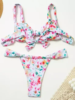 Knotted Front Sexy Bikini Summer Beach 2 Piece Swimsuit For Women 2026