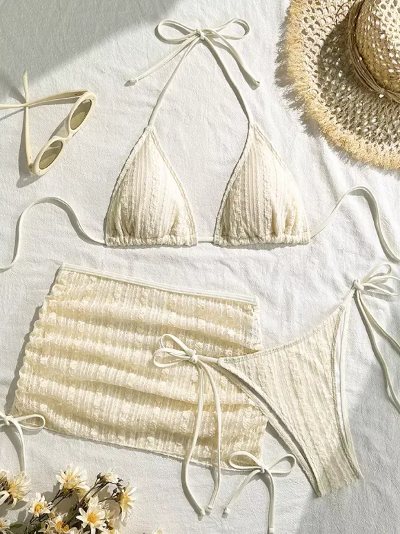 Lacce Bikini Set With Mini Skirt Cover-up For Beach And Summer Fun 2026