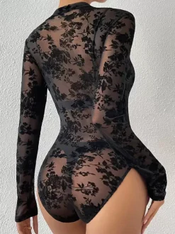 Lace Bodysuit Black Sexy Tops For Women
