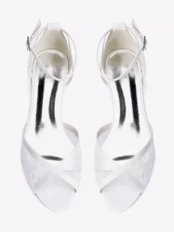 Lace Flat Wedding Shoes Open Toe Ankle Strap Bridal Shoes