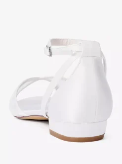 Lace Flat Wedding Shoes Open Toe Ankle Strap Bridal Shoes