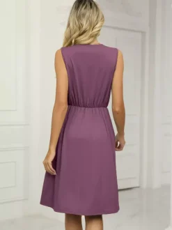 Lace V Neck Midi Dress for Women - Sleeveless A-Line Swing Sundress with Pockets - Summer Daily Casual 2026