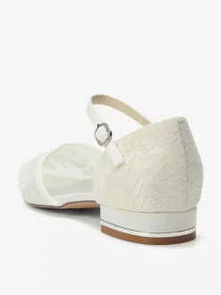 Lace Wedding Shoes Women's Pointed Toe Flat Bridal Shoes