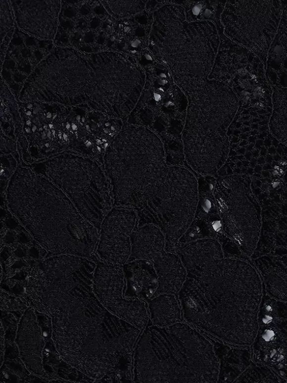 Lace Cutout Corset Style Blouse For Women - Black Sexy Long Sleeve Bustier Top - Spring Clubwear Party 2026