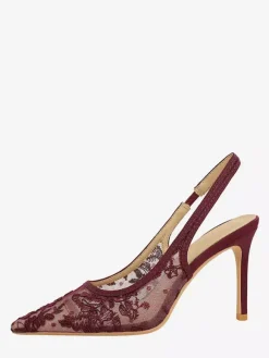 Lace High Heels Women's Pointed Toe Slingback Pumps