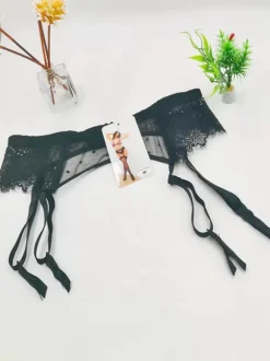 Lace Mesh Embroidery Sexy Adjustable Non-slip Metal Buckle Garter Belt